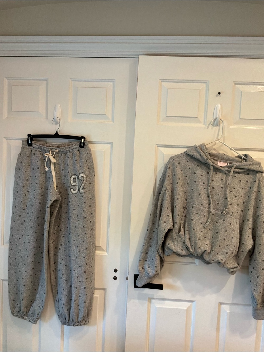 Urban Outfitters Grey Star Print Sweatpant Jogger Set